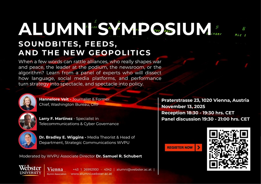 Foto: Flyer Alumni Symposium © Webster Vienna Private University